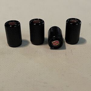 Cadillac Valve Stem Caps in Black set of 4 NWT